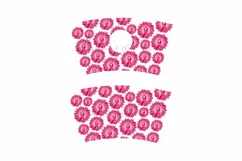 sunflower breast cancer starbucks 16oz hot cup tumbler wrap svg presized template for tumbler grande suitable for cricut and silhouette