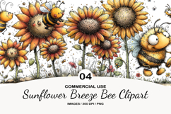 Sunflower Breeze Bee Clipart Product Image 1