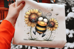 Sunflower Breeze Bee Clipart Product Image 2
