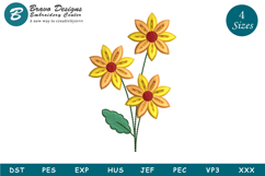 Sunflower embroidery design, sunflower machine embroidery Product Image 1