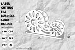 sunflower business card holder - svg laser cutting file Product Image 5
