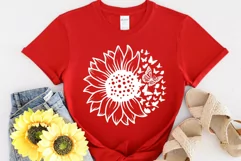 Sunflower Butterfly Svg, Sunflower Svg, Butterfly Svg. Product Image 3