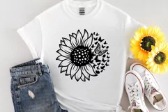 Sunflower Butterfly Svg, Sunflower Svg, Butterfly Svg. Product Image 2