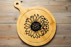 Sunflower Butterfly Svg, Sunflower Svg, Butterfly Svg. Product Image 7