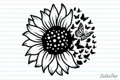 Sunflower Butterfly Svg, Sunflower Svg, Butterfly Svg. Product Image 10