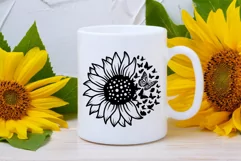 Sunflower Butterfly Svg, Sunflower Svg, Butterfly Svg. Product Image 6