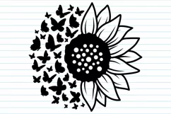 Sunflower Butterfly Svg, Butterfly Flower svg, Sunflowers Product Image 2