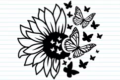 Sunflower Butterfly Svg, Butterfly Flower svg, Sunflowers Product Image 3