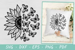 Sunflower Butterflies SVG| Sunflower Butterfly SVG Product Image 1