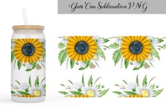 Sunflower Glass Can Wrap | Flower Sublimation Design Product Image 1