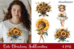 Sunflower clipart, Watercolor floral clipart, Bouquets Product Image 1