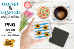 Sunflower magnet/coaster sublimation. Sunflower sublimation Product Image 1