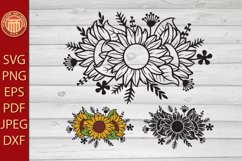 Floral Sunflower and Plants - eps, svg, pdf, png files Product Image 1