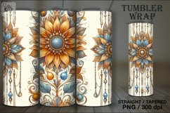 Sunflowers Tumbler Wrap Sublimation, 20 oz Seamless Product Image 1