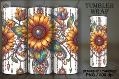 Sunflowers Tumbler Wrap Sublimation, 20 oz Seamless Product Image 1