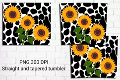 Sunflower cow print tumbler sublimation design wrap 20 Oz Product Image 2