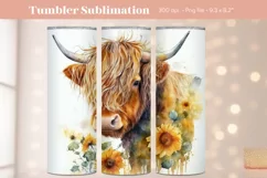 Sunflower Cow Tumbler Wrap  Fall Tumbler Sublimation Cow 