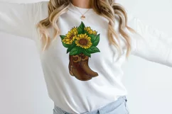 Sunflower Cowboy boots  sublimation PNG