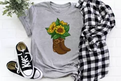 Sunflower Cowboy boots  sublimation PNG