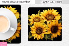 Summer Sunflower Designl Floral Square Coaster Sublimation Product Image 1