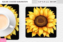 Summer Sunflower Designl Floral Square Coaster Sublimation Product Image 1