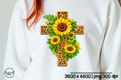 Sunflower cross Christian shirt sublimation designs Product Image 1