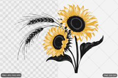 Sunflower Design SVG PNG Product Image 1