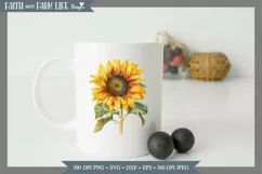 Vintage Sunflower JPEG, PNG Product Image 4