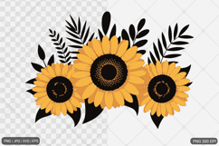 Sunflower Design SVG PNG Product Image 1