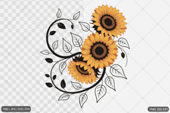 Sunflower Design SVG PNG Product Image 1