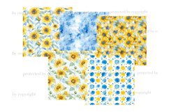 Sunflower Digital Paper, Cottagecore Pattern, GlamArtZhanna, Floral Seamless Pattern JPEG, Flowers Repeating Pattern, Sunflower Background, Sunflower Scrapbook Paper Bundle, Floral Digital Paper Bundle, Season Pattern Collection, Yellow Digital Paper