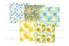 Sunflower Digital Paper, Cottagecore Pattern, GlamArtZhanna, Floral Seamless Pattern JPEG, Flowers Repeating Pattern, Sunflower Background, Sunflower Scrapbook Paper Bundle, Floral Digital Paper Bundle, Season Pattern Collection, Yellow Digital Paper