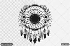 Sunflower Dreamcatcher Line Art Bundle Product Image 3