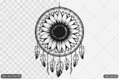 Sunflower Dreamcatcher Line Art Bundle Product Image 7