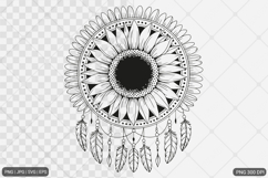 Sunflower Dreamcatcher Line Art Bundle Product Image 10