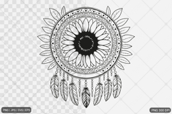 Sunflower Dreamcatcher Line Art Bundle Product Image 11