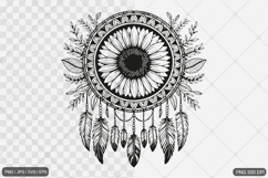 Sunflower Dreamcatcher Line Art Product Image 1