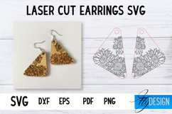 Sunflower Earrings Laser Cut | Accessories Design | CNC File Product Image 1