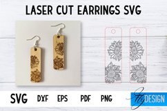 Sunflower Earrings Laser Cut | Accessories Design | CNC File Product Image 1