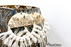 Sunflower Earrings Laser Cut Design | Macrame Boho Earrings Product Image 4