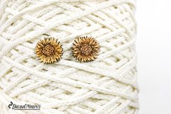 Sunflower Earrings Laser Cut Design | Sunflower Stud Earring Product Image 2