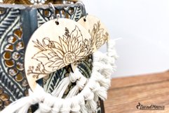 Sunflower Earrings Laser Cut Design | Macrame Boho Earrings Product Image 3