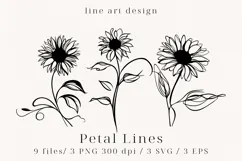 Minimalist Floral Line Art Clipart SVG | PNG | EPS Product Image 1