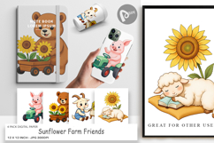 Digital Paper Sunflower Farm Friends Product Image 1