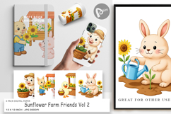 Digital Paper Sunflower Farm Friends Product Image 1