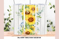 Farmhouse Sunflower Tumbler Wrap Sublimation Design PNG Product Image 1