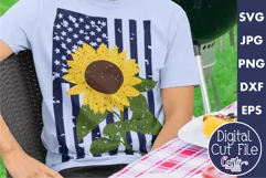 Grunge Sunflower American Flag Svg Product Image 1