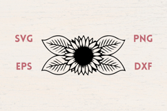 Sunflowers with leaves SVG Product Image 1