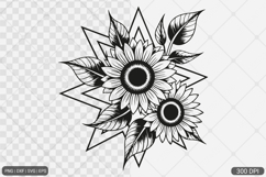 Sunflower Frame SVG PNG Product Image 1