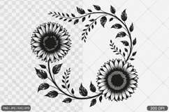 Sunflower Frame SVG PNG Design Product Image 1